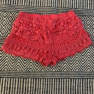 Coral boho shorts